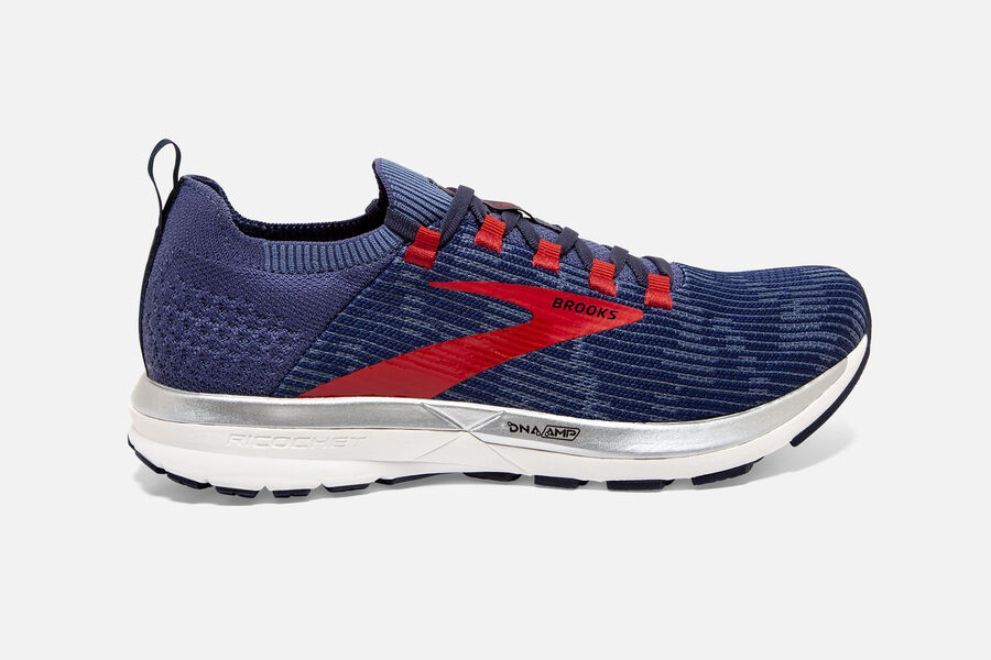 Zapatillas Running Brooks Ricochet 2 Hombre Azules/Rojas Baratas WNHR73896